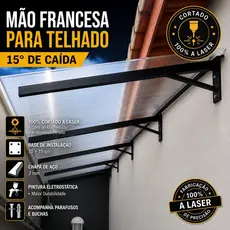 Kit 04 Ppçs Suporte Mão Francesa Para Telhado Policarbonato Universal  Telha Zinco Cobertura