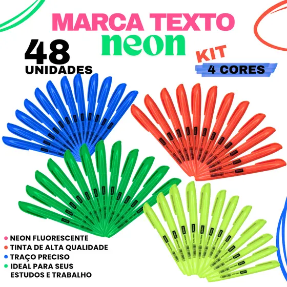 48 Unidades Marca Textos Vighs Neon