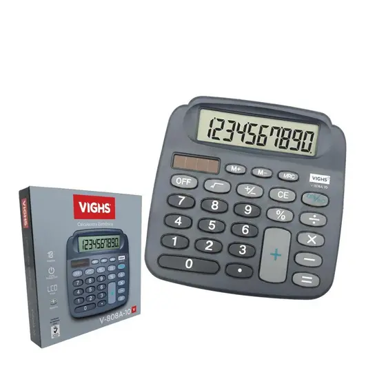 Calculadora de Mesa Vighs V-808A-10 10 Dígitos Cinza Escuro