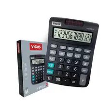 Kit 2 Calculadoras De Mesa 12 Dígitos V8112-12 Vighs