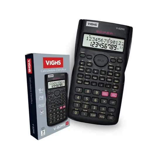 Kit 2 Calculadoras Cientifica 240 Funções Vighs V-82MS-12