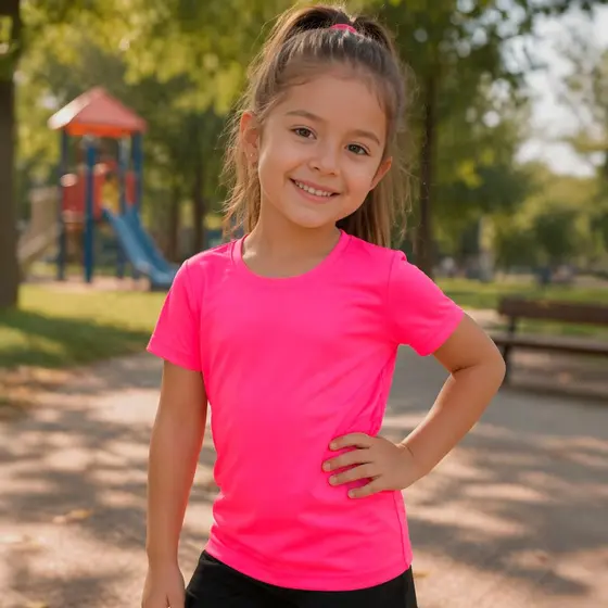 Camiseta Dry Fit Infantil Menina Proteção UV