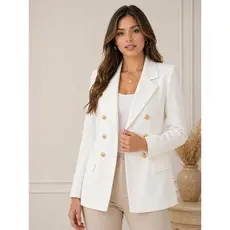 Blazer Elegante Alfaiataria Feminina Elegante Botões Dourados Casual Social Premium