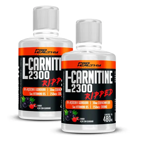 Kit 2x L-Carnitinas 2300mg Ripped 480ml Pro Healthy