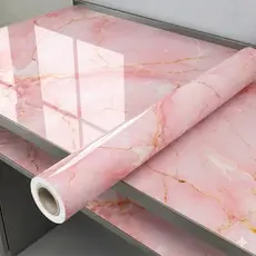 Papel de Parede Mármore Rose Gold Marmorizado Adesivo Lavável Cozinha Banheiro Quarto Sala