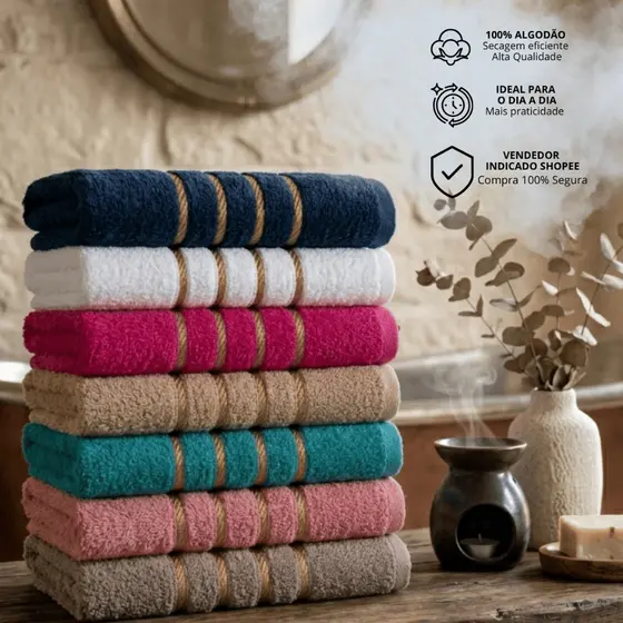 Kit 6, 4 e 3 Toalha de Banho Grande Felpuda Macia Premium 100% Algodão Gigante Ótima Absorção