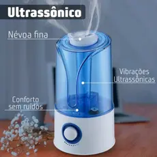 Umidificador de Ar Ultrassônico Silencioso, 3,5L Com Luz de Led Bivolt Hipoalergênico