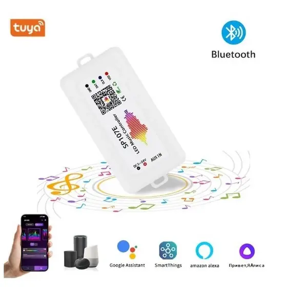 Controlador Bluetooth SP107E adequado para faixa de luz LED RGB WS2811/WS2812: suporte para controle de música e program