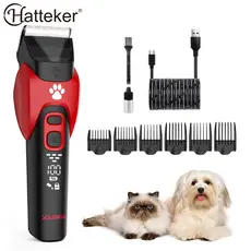 Máquina de Tosa Pet SK-1821 Profissional + Lâmina Extra | Sem Fio USB Bivolt com LED Gato Cachorro