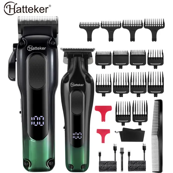 Kit Máquina de Cortar Cabelo Profissional  2 em 1 Corte + Acabamento Hatteker RFC-656