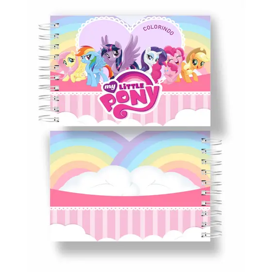 Livro de Colorir com 50 Imagens Temático My Little Pony Capa Dura