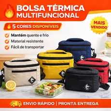 Bolsa Térmica Marmiteira 4L Impermeável Lancheira Fitness Academia Resistente WOLF