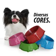 Comedouro Pet  Grande Animais 1L Plastico Gato Cachorro Coelho Resistente com Cores