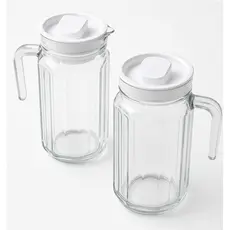 Kit 2 Jarras de Vidro Suiça 1L – Transparente, Elegante e Resistente para Água e Suco