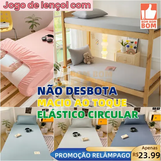 Jogo de lençol com de 02 SOLTEIRO Não Desbota Conjunto de Capa de Colchão Solteiro 36