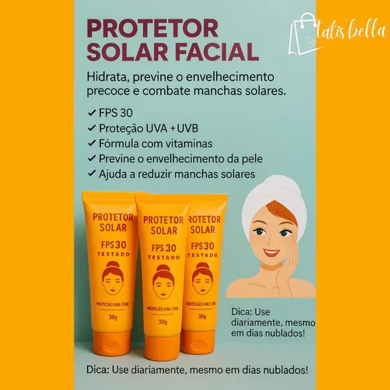 Protetor Solar Facial FPS 30 Proteção Vitaminada Matto Verde 50g