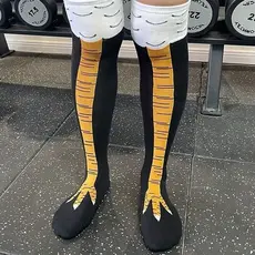 Meia Pé de Frango Galinha Galo Divertida Algodão Crossfit Esportiva Academia Cano Alto
