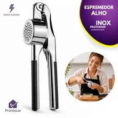 Espremedor de Alho Inox Manual Premium Triturador de Alho Resistente 16cm