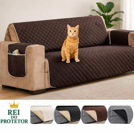 CAPA PROTETORA DE SOFÁ IMPERMEAVEL E DUPLA FACE PARA PETS E CRIANÇAS , POLTRONA 2,3,4 LUGARES & JOGO
