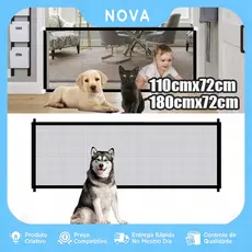 Tela de Proteção  Grade Divisória para Pets Universal Cães Gatos com Ganchos Instalação sem Furos e Removível