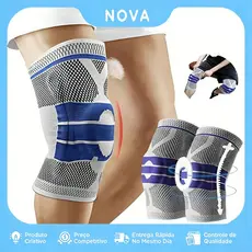 Kit 1/2 Joelheira Compressão Patelar Flexivel 3D Ortopedica Esportiva Anel e Haste Flexivel 3D Treino Alívio Dor Joelho