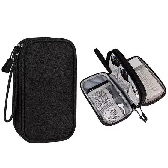Necessaire organizadora bolsa portatil celular cabos fios armanazamento