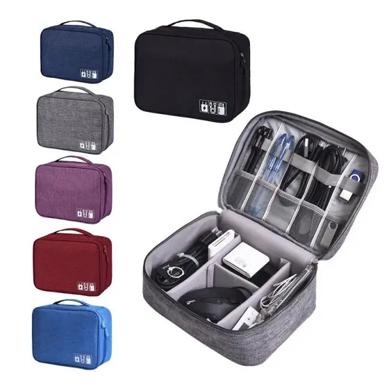 Bolsa De Armazenamento De Acessórios Cabo De Dados Digital Multifuncional Viagem Necessário