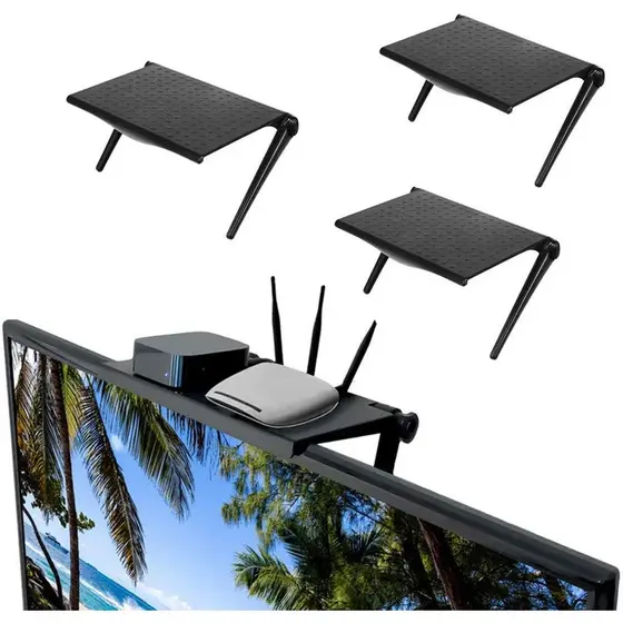 Suporte de Monitor de Computador e Tela de TV Prateleira Superior Armazenamento para Suprimentos de Escritório Decoraçõe
