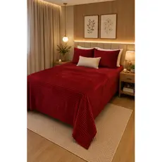 COBERTOR FOFÃO CANELADA 3 PEÇAS PARA CAMA QUEEN MEDINDO 2,30 x 2,50 com 02 FRONHAS 0,50cm x 0,70