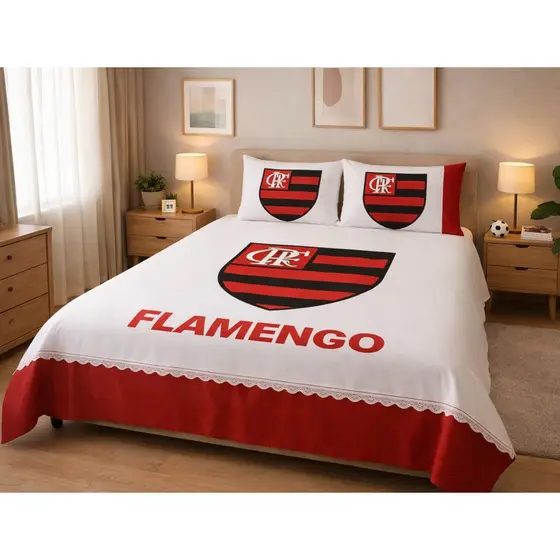 LÉNÇOL CASAL DE TIMES PERSONALIZADO MEDe 2.00 X 2.25 02 FRONHAS MED 0.50 X 0.70 TIMES DO BRASILEIRÃO