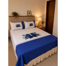 LÉNÇOL DE CASAL PINTADO FLORAL 03 PEÇAS PARA CAMA BOX MEDINDO 2.00m x 2.20m e 02 PORTA TRAVESSEIROS