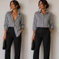 Camisa Feminina Crepinho Camisete Manga Longa Punho Elástico Elegante Casual Social e Não Amassa