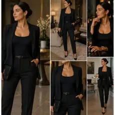 Calça Feminina Alfaiataria Reta Social Cintura Alta Elegante Básica  Formal e Casual com Passa Cinto