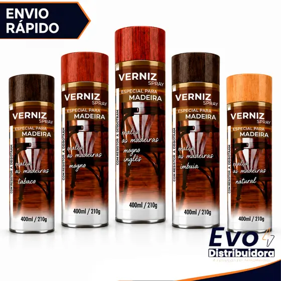 Verniz Spray Profissional Para Madeira 400ML Etaniz Incolor Mogno Embuia Tabaco