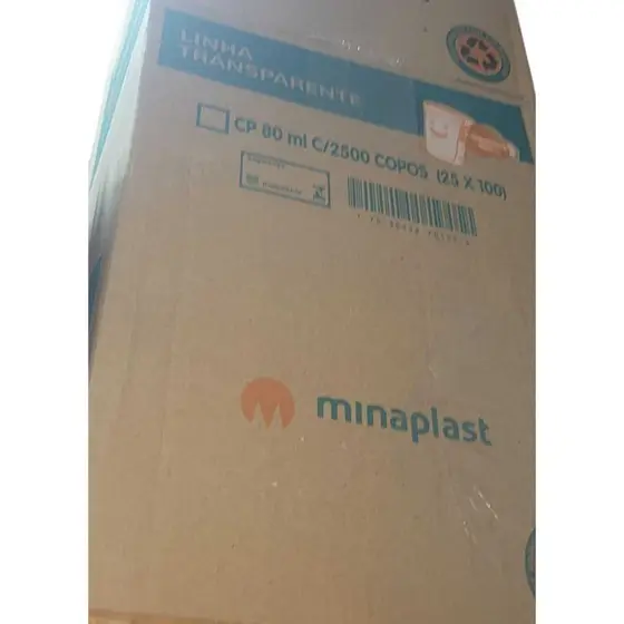 Copo Descartável 80ml Minaplast Caixa com 2500 Unidades Original (Café)