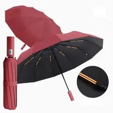 12 Hastes Guarda Chuva Automático Sombrinha Grande Proteção Solar UV Reforçado Dobrável colorido