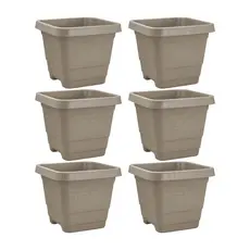 Kit 6 Vaso XG Quadrado 59 L em Plástico para Planta Grande Jardim Quintal Varanda e Decoração Externa