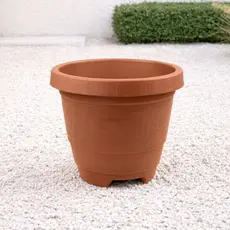 Kit 6 Vaso Redondo EG 26L Preto Terracota Café Areia Para Plantas Jardim Decorativo Grande Resistente Multiuso Exterior