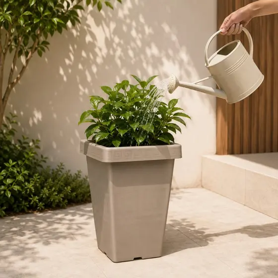 Conjunto 6 Vaso Grego Quadrado 13 L Plástico Para Flor Planta Jardim Varanda e Paisagismo