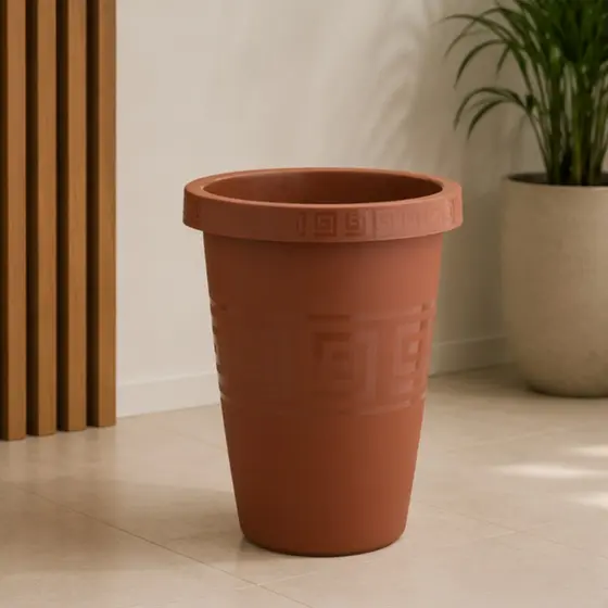 Kit 6 Vaso Redondo Grego 32 L em Plástico para Flores Plantas Jardim Quintal Varanda e Decoração Externa