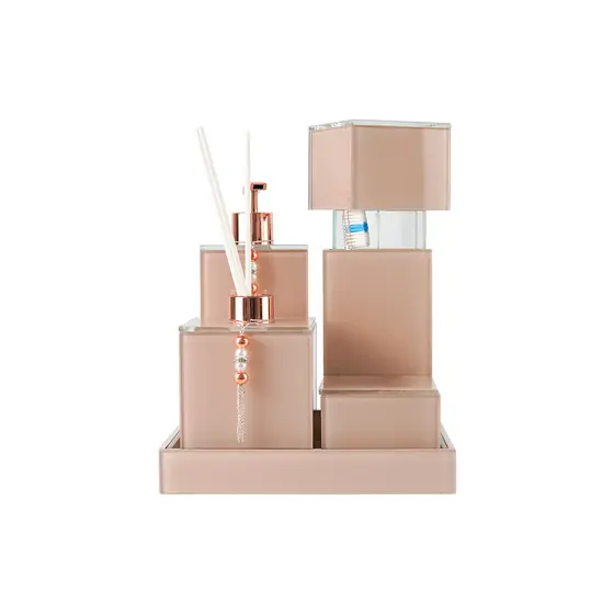 Kit Banheiro Completo Jogo Lavabo Porta Escovas Porta Sabonete Cotonetes e Difusor Aromatizador
