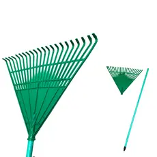 VASSOURA ANCINHO RASTELO DE JARDIM 22 DENTES VERDE PROFISSIONAL - LIMPA MUITO FÁCIL