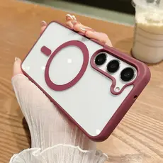 Capa Magnética Acrílica Luxuosa Para Samsung Galaxy , A15 , 16 , 35 , 36 , 55 , 56 , 5G , Carregamento Sem Fio , À Prova