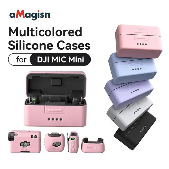 A aMagisn DJI Mic Mini Capa protetora de Silicone Compartimento de carregamento de microfone Capa protetora Acessórios