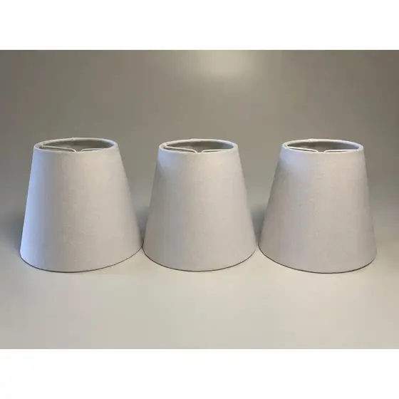 Cúpula para Lustre Pequena 8x14cm – Algodão Cru | Modelo Cônico com Grampo – Valentina Luz