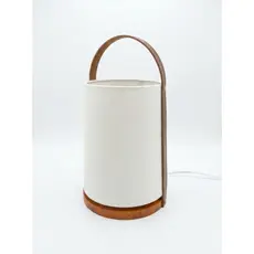Abajur Luminária Estilo Coreano Minimalista Madeira e Algodão Cru