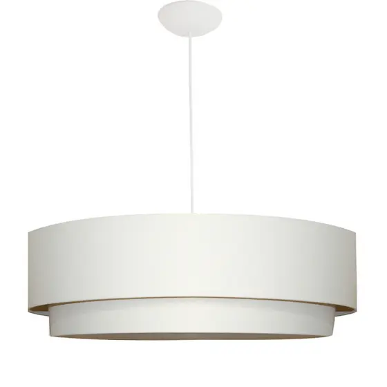 Pendente Duplo Lustre Moderno 50cm – Sala de Jantar, Cozinha e Quarto – Design Redondo Clean