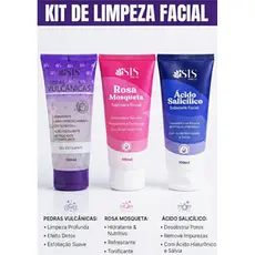 Kit 3 Itens Limpeza Facial Profunda Skincare - Pedras Vulcânicas -  Ácido Salicílico - Rosa Mosqueta