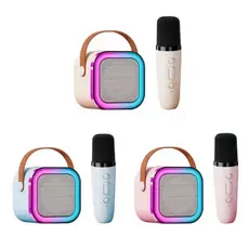 10PCS: K12 Caixa de som sem fio com microfone Karaokê, Mini Alto-falante Bluetooth portátil de Karaoke com 1  Microfo