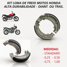 Lona de Freio Patim Moto Honda Titan Fan Start 125 150 160 Kit Dianteira ou Traseira Alta Durabilida
